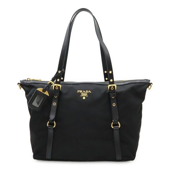 Prada Tote Handbag 2WAY Shoulder Bag Shoulder Nylon NERO Black Black Domestic - Picture 1 of 8